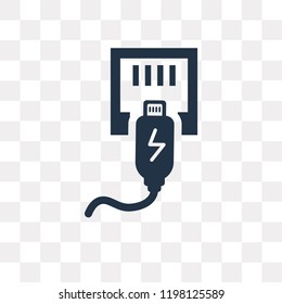 Ethernet vector icon isolated on transparent background, Ethernet transparency concept can be used web and mobile