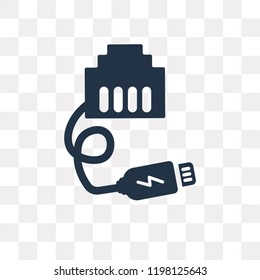 Ethernet vector icon isolated on transparent background, Ethernet transparency concept can be used web and mobile