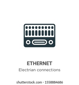 Ethernet vector icon on white background. Flat vector ethernet icon symbol sign from modern electrian connections collection for mobile concept and web apps design.