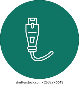 Design de ícone de círculo de linha de vetor Ethernet