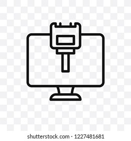 Ethernet vector linear icon isolated on transparent background, Ethernet transparency concept can be used for web and mobile