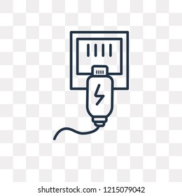 Ethernet vector outline icon isolated on transparent background, high quality linear Ethernet transparency concept can be used web and mobile
