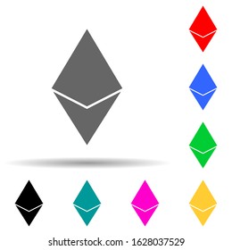 etheruim multi color style icon. Simple glyph, flat vector of crepto currency icons for ui and ux, website or mobile application