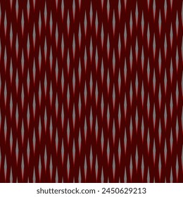 Ethic Abstract Ikat Art seamless pattern red gray and white triangular zig zag pattern on a dark red background. Designed for backgrounds, illustrations, textures, fabrics, wallpapers, shirts, carpets