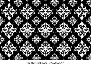 Ethic background Texture Pattern Seamless With black Color Background