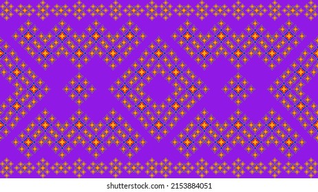 Alfombra de tela ética que adorna textiles nativos. Irate un patrón tribal sin fisuras. Ilustraciones de vectores geométricos trandicionales. Estilo bordado.