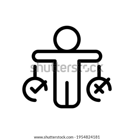 Ethic and moral of social life, scale icon. Black icon on white background