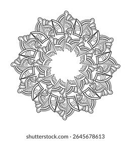 Ethic pattern coloring book mandala for Kids. Easy Mandala Coloring Book Pages for Adults to Relax, Experiences Give Relief. Resizeable Vector File
