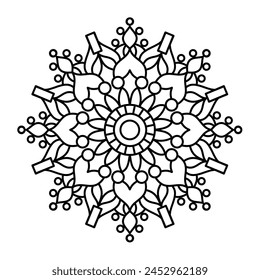 ethic style mandala design for coloring book, yoga yoga, relaxing mandala art
