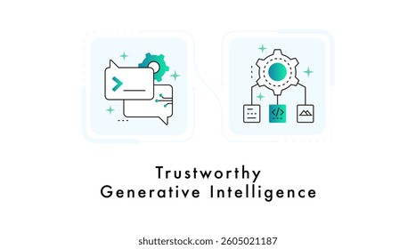 Ethical AI Governance and Hallucination Mitigation Icon for Trustworthy Generative Intelligence