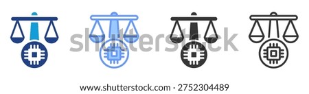 Ethical Ai icon set multiple style collection