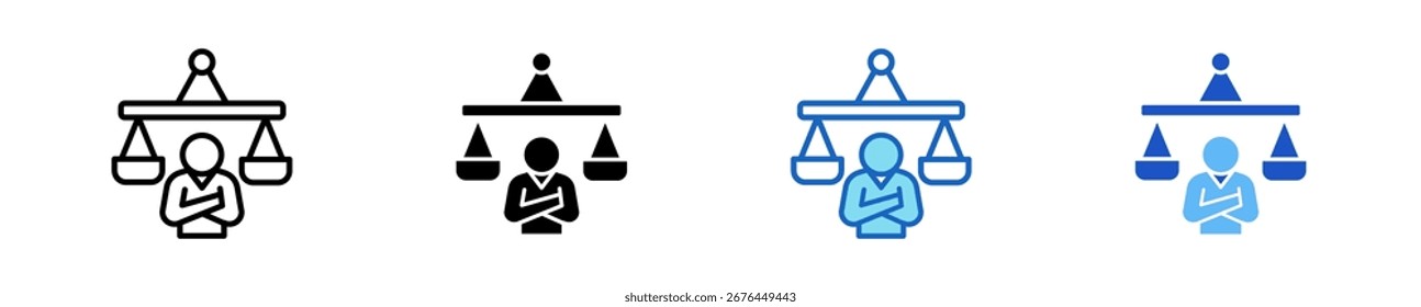 Conjunto de ícones de equilíbrio ético Coleção de estilos múltiplos