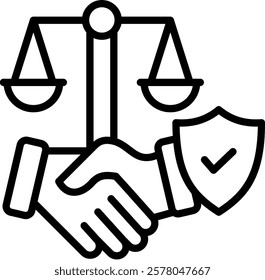 Ethical Business Icon Line Vector Illustration