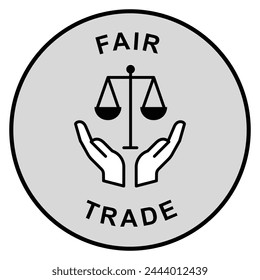 Ethical Exchange: Fair Trade. Vector Badge Icon.