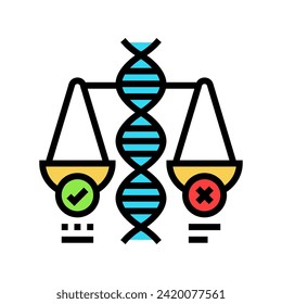 ethical genetics cryptogenetics color icon vector. ethical genetics cryptogenetics sign. isolated symbol illustration