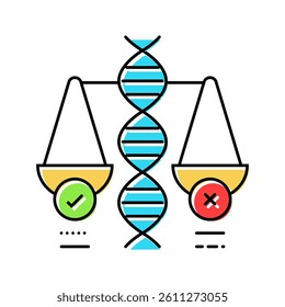 ethical genetics cryptogenetics color icon vector. ethical genetics cryptogenetics sign. isolated symbol illustration