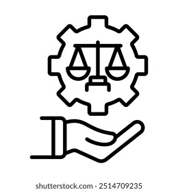 Ethische Governance-Symbol, Linie, Vektorgrafik