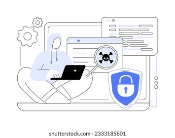 Ethical hacker abstract concept vector illustration. Professional ethical hacker deals with penetration testing, cybersecurity practice, vulnerability analyst, IT technology abstract metaphor.