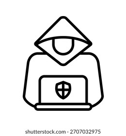 Ilustración vectorial de iconos de contorno de piratería ética
