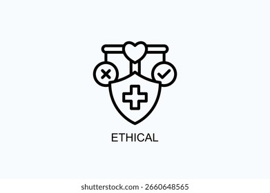 Ethisches Symbol oder Logo, einzelne Vektorgrafik
