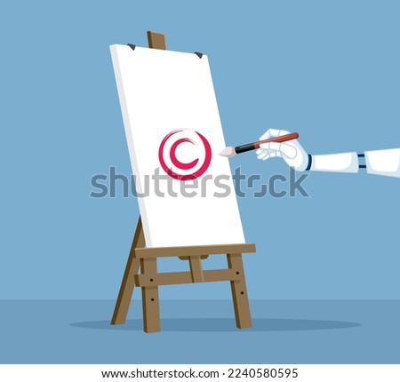 
Ethical Issue of Copyright in Artificial Intelligence Generated Art Concept Illustration. The issue of intellectual property in computer generated artworks

