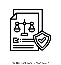 Ilustración vectorial de línea de icono de políticas éticas