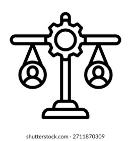 Ilustración vectorial de estilo de línea de icono de práctica ética