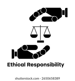 Ícone de responsabilidade ética - Dever moral e governança da IA