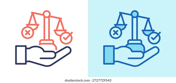 Ethical Responsibility Icon whitegreen Vector Illustration
