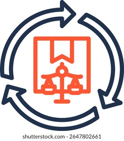 Ethische Versorgungsketten Symbol Farblinie Vektorgrafik
