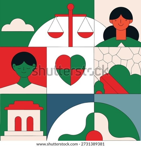 Ethical values and moral responsibility symbol.