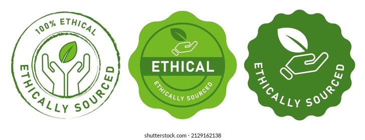 Ethically sourced ethical source stamp emblem log sign symbol vector graphic design - Shutterstock ID 2129162138