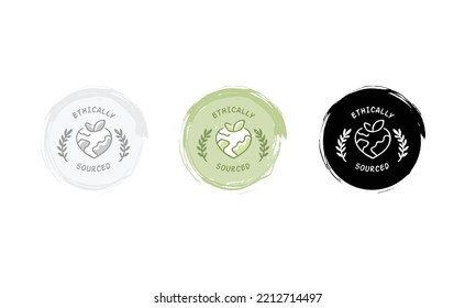 Ethically sourced Gray black and White icon - Shutterstock ID 2212714497