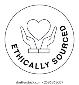 Ethically Sourced Icon. Ethical sourcing, responsible fishing, sustainable fish supply, eco-friendly fish sourcing, marine sustainability.