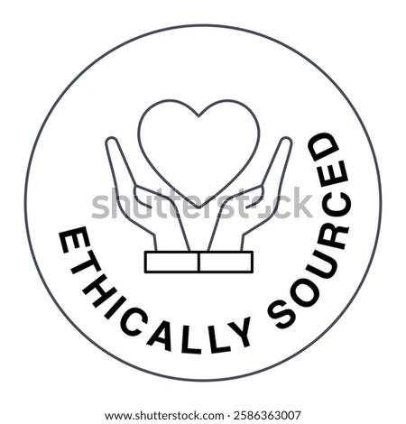 Ethically Sourced Icon. Ethical sourcing, responsible fishing, sustainable fish supply, eco-friendly fish sourcing, marine sustainability.