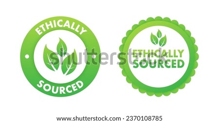 Ethically sourced. Natural and organic products. Vector stock illustration
