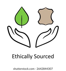 Ethically Sourced – Plant and Scale Icons Representing Sustainable Production