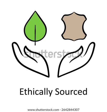 Ethically Sourced – Plant and Scale Icons Representing Sustainable Production