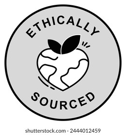 Ethically Sourced Vector Badge Icon.