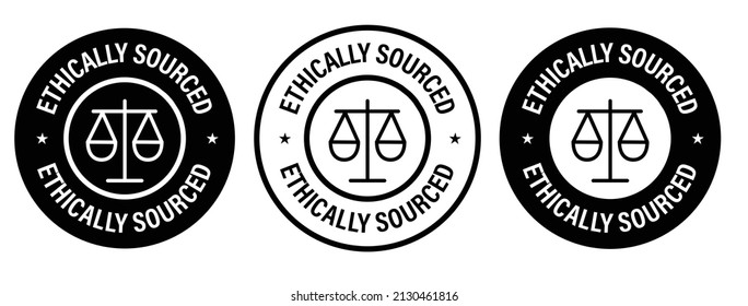 ethically sourced vector icon set, color in balck