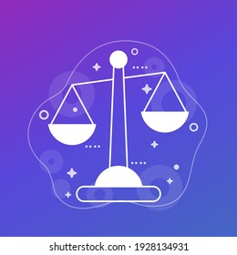 Ethics, balance vector illustration with scales