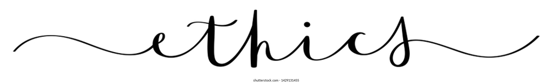 ETHICS brush calligraphy concept word typography banner