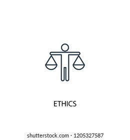 ethics concept line icon. Simple element illustration. ethics concept outline symbol design. Can be used for web and mobile UI/UX - Shutterstock ID 1205327587