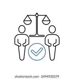 icono de línea de concepto de ética. Ilustración de elementos simples. Diseño de símbolos de esquema de concepto ético.