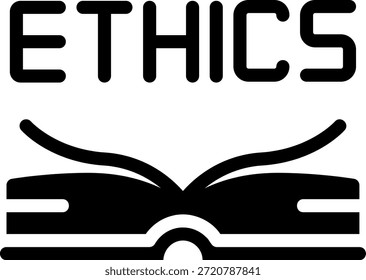 Vector de ilustración de icono de glifo de ética