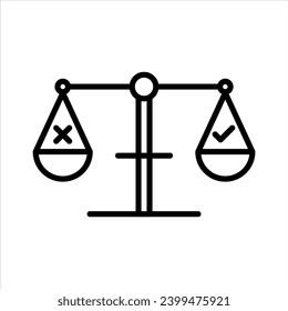 Ethics icon. company business integrity, loyalty or ethical core values and principles to maintain trust and ethics logo vector. honesty and morality standards balance scale to protect ethics symbol.