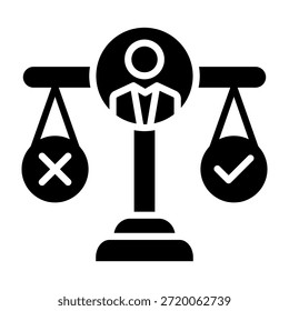 Ilustración vectorial de estilo de glifo de icono de ética