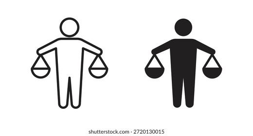 Ethics icon illustration, thin line vector, web design sign,