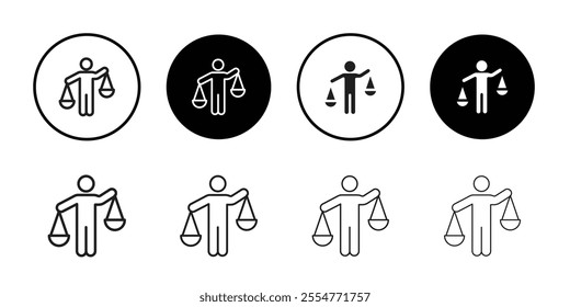 Ethics icon Line Art Logo set