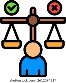 Ethics Icon Lineal Color Vector Illustration